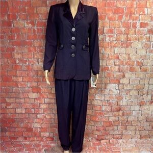 Virgo‎ II Vintage 90’s Deadstock Satin Trimmed Pantsuit